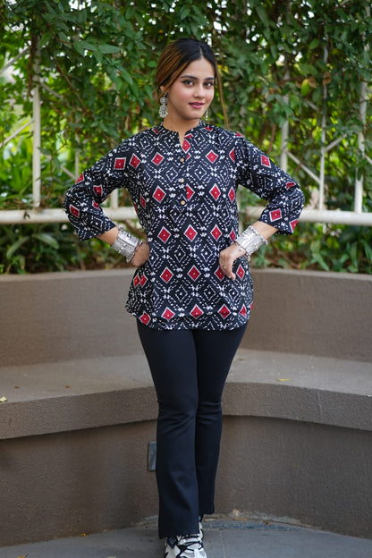 Black Short Kurti Top